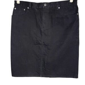 Lauren Ralph Lauren Pencil Skirt Denim Jean Black Plus Size 14